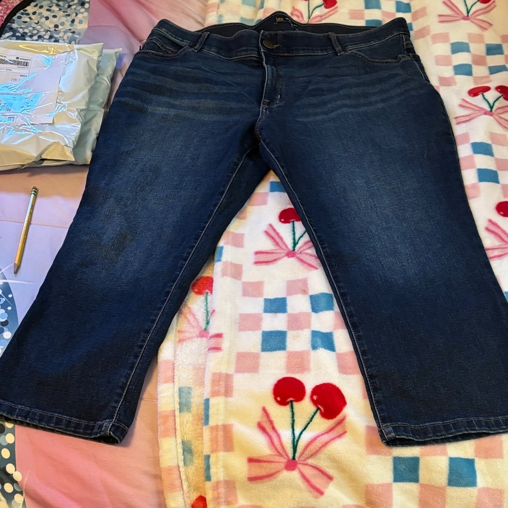 Women’s Lee Classic Denim Jeans in Blue Crop